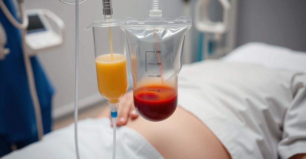 Patient receiving intravenous ozone therapy for Lyme disease in integrative medicine clinic